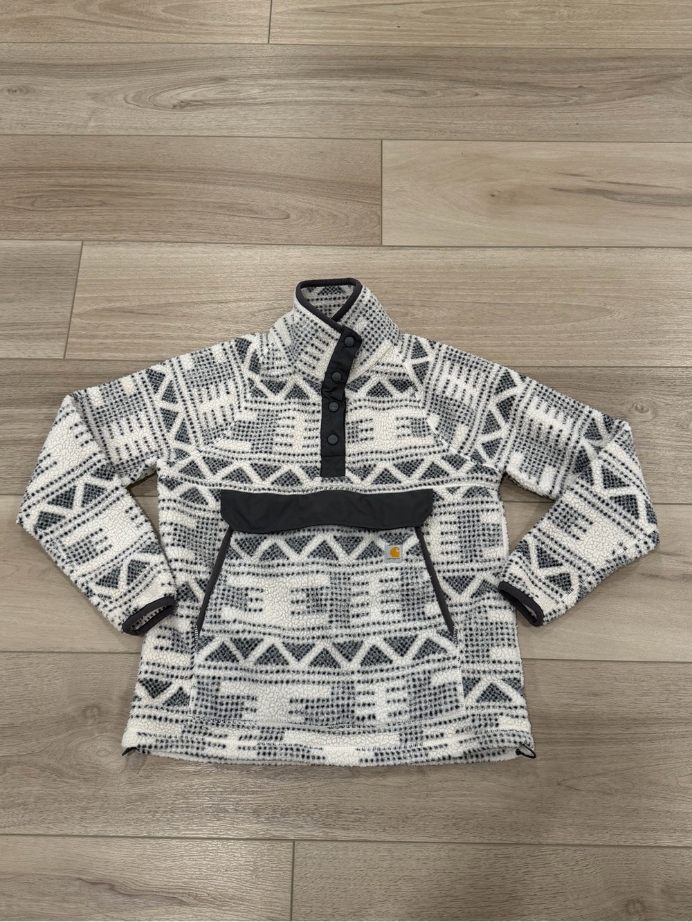 Carhartt Womens M Fleece Snap Pullover Jacket Geometric Tribal Aztec 0J4991-W